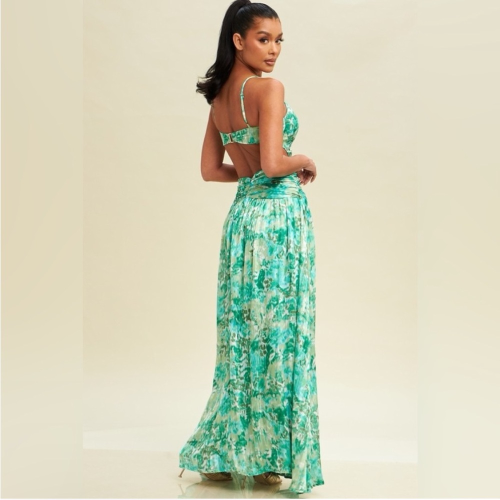 Cutout green shimmer maxi - Picture 2 of 2